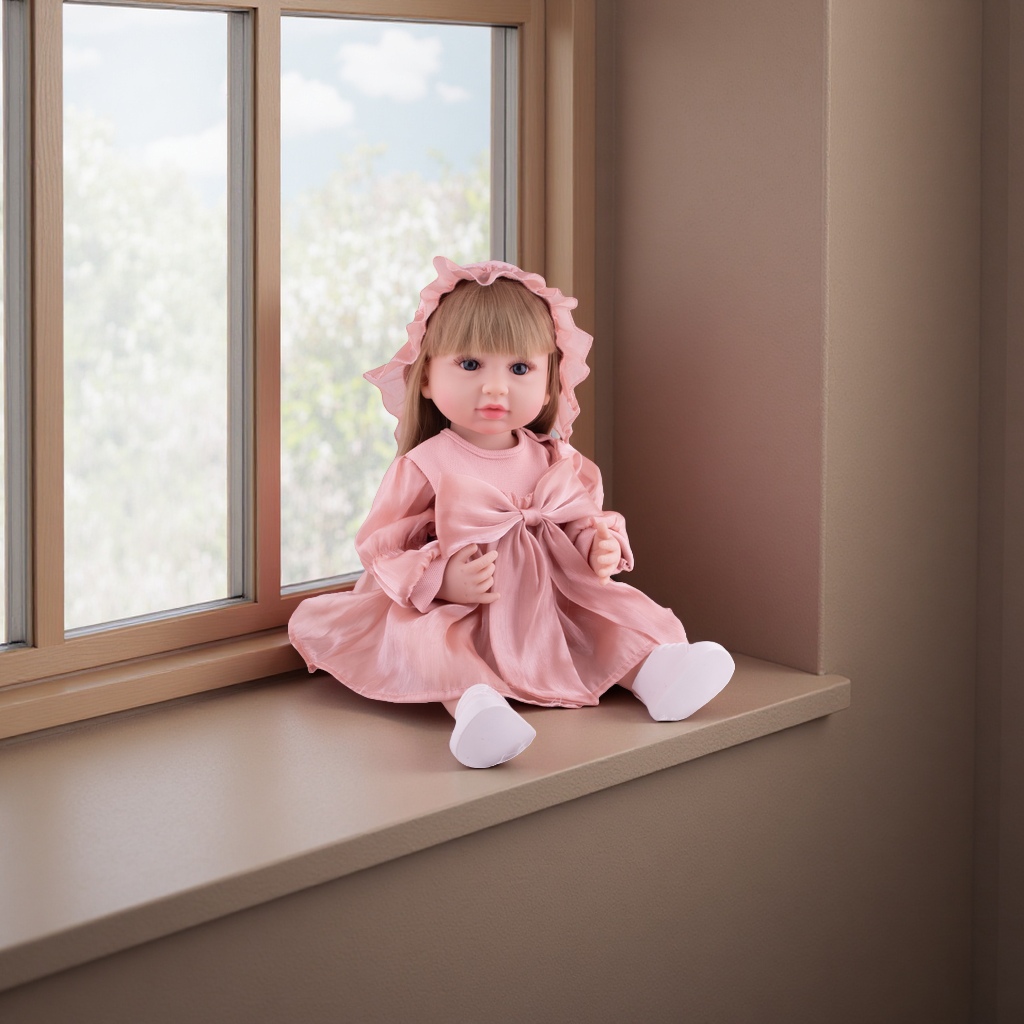 A new pink doll-style dress for women's summer, sweet and slimming A-line dress Specification image