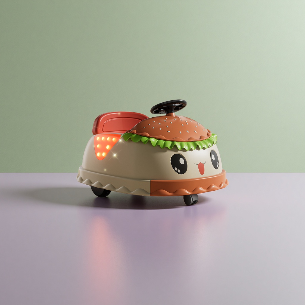 Hamburg-shaped children's cycling toy car, a baby walker for children aged 3 to 6, can be sat on or ridden details Picture