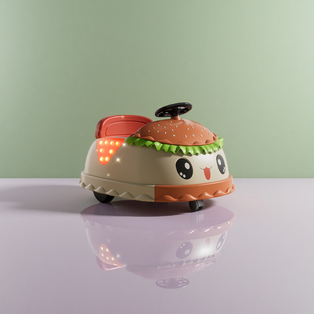 Hamburg-shaped children's cycling toy car, a baby walker for children aged 3 to 6, can be sat on or ridden Specification image