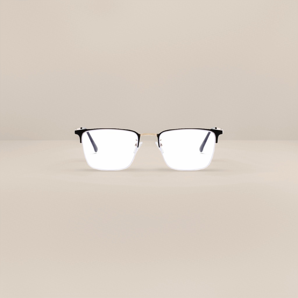 Black metal-framed glasses with ultra-light titanium alloy frames are versatile for both business and casual use