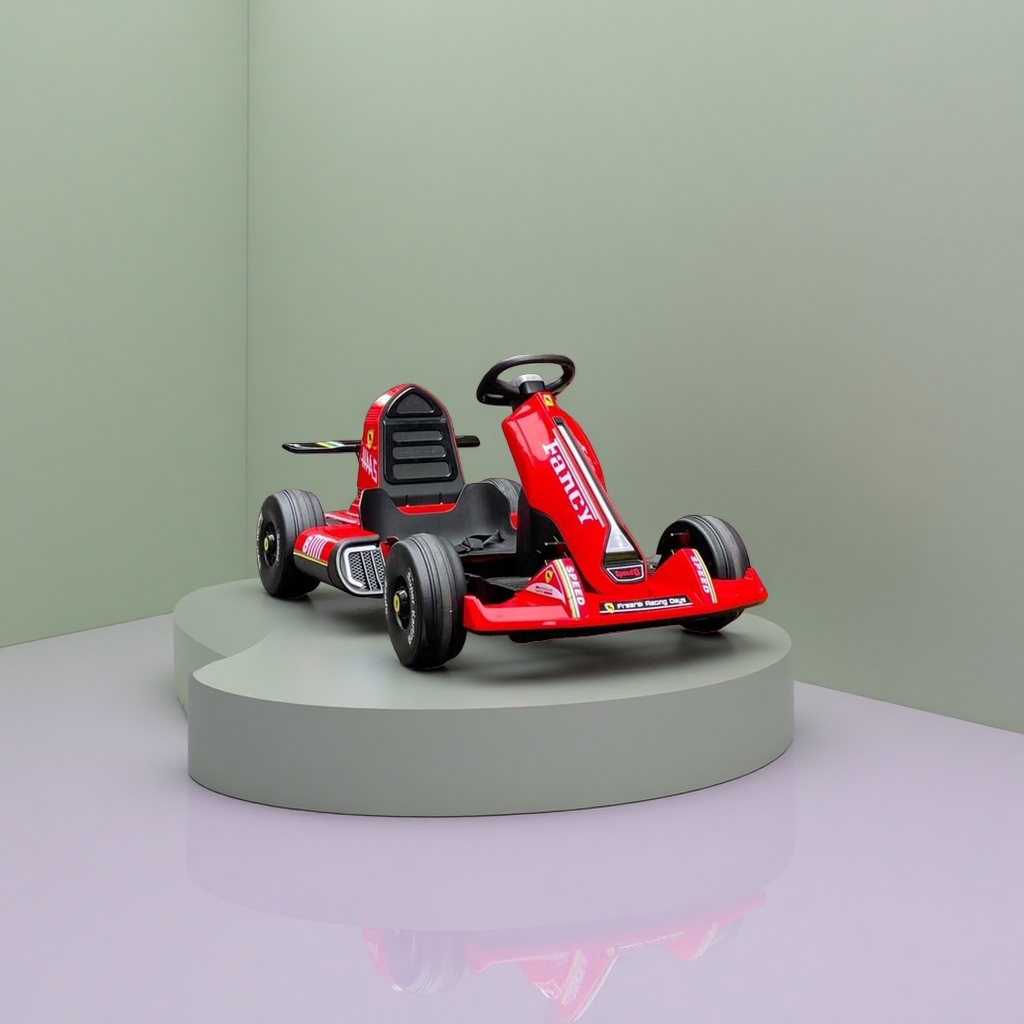 Red children's go-kart electric remote control off-road toy car, household inflatable model details Picture