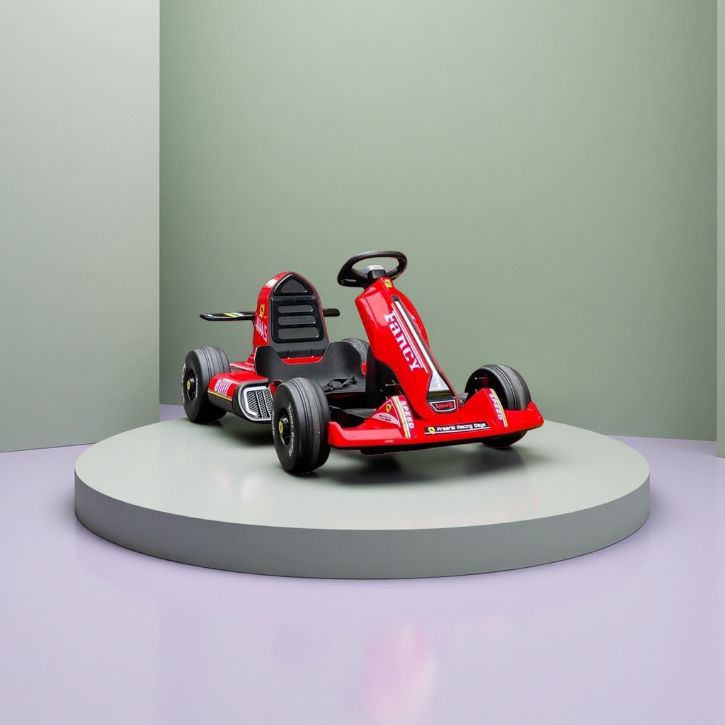 Red children's go-kart electric remote control off-road toy car, household inflatable model