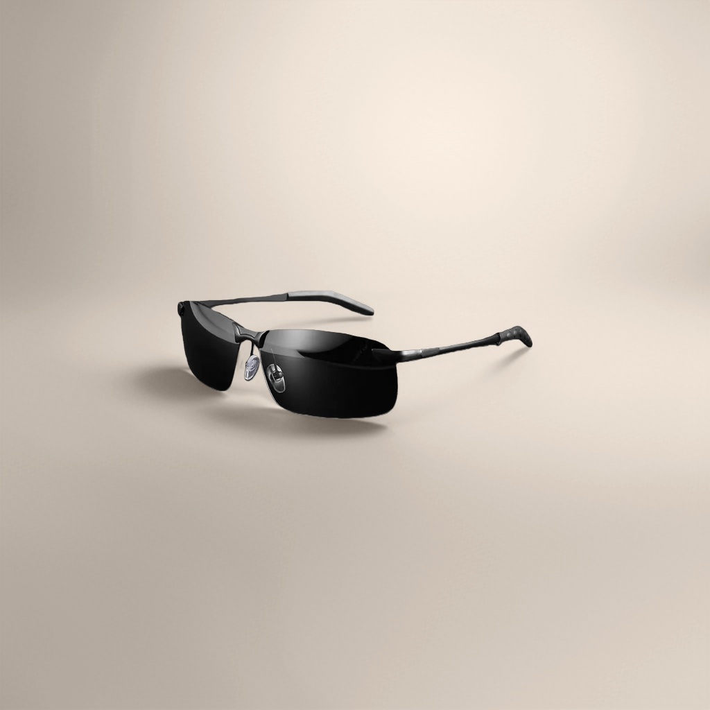 Black frameless sunglasses, fashionable polarized sunglasses, UV protection, lightweight and comfortable Application Scenario