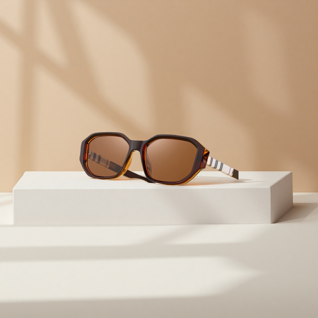 Brown gradient lens sunglasses, fashionable UV-resistant polarized sunglasses, suitable for both men and women details Picture