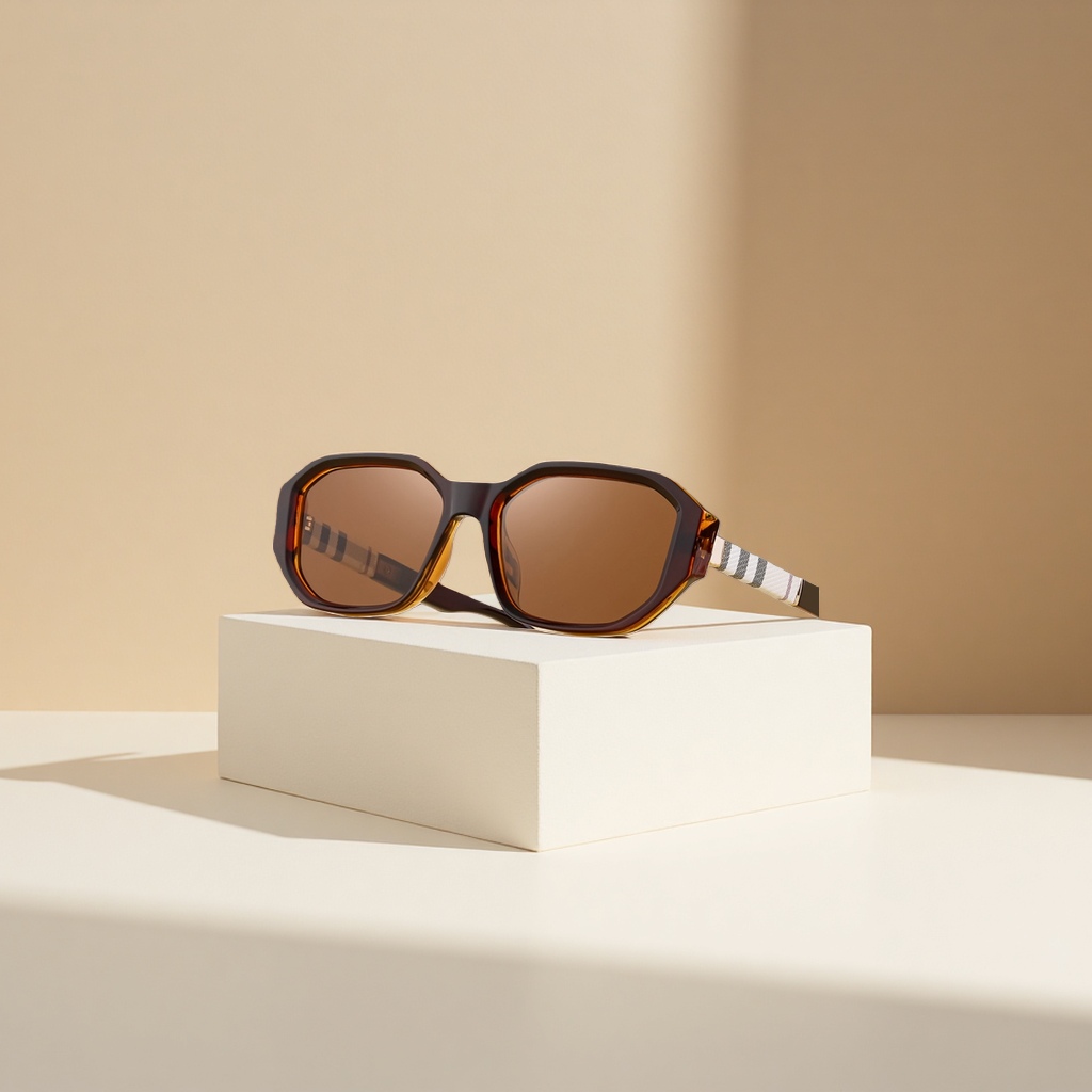 Brown gradient lens sunglasses, fashionable UV-resistant polarized sunglasses, suitable for both men and women Application Scenario