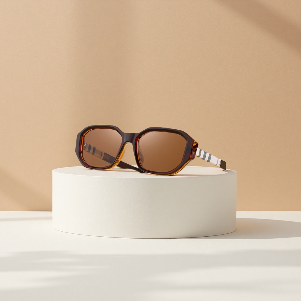 Brown gradient lens sunglasses, fashionable UV-resistant polarized sunglasses, suitable for both men and women