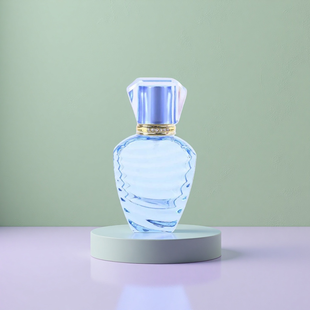 蓝色玻璃香水瓶 空瓶 通用型 100ml 容量 可替换喷头细节图