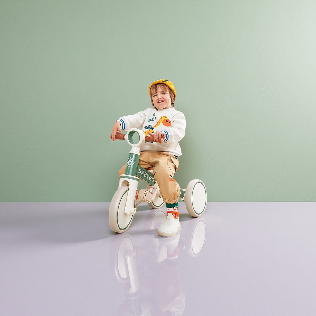 Verde blanco niños triciclo paseo paseo en el coche de juguete edad bebé andador Application Scenario