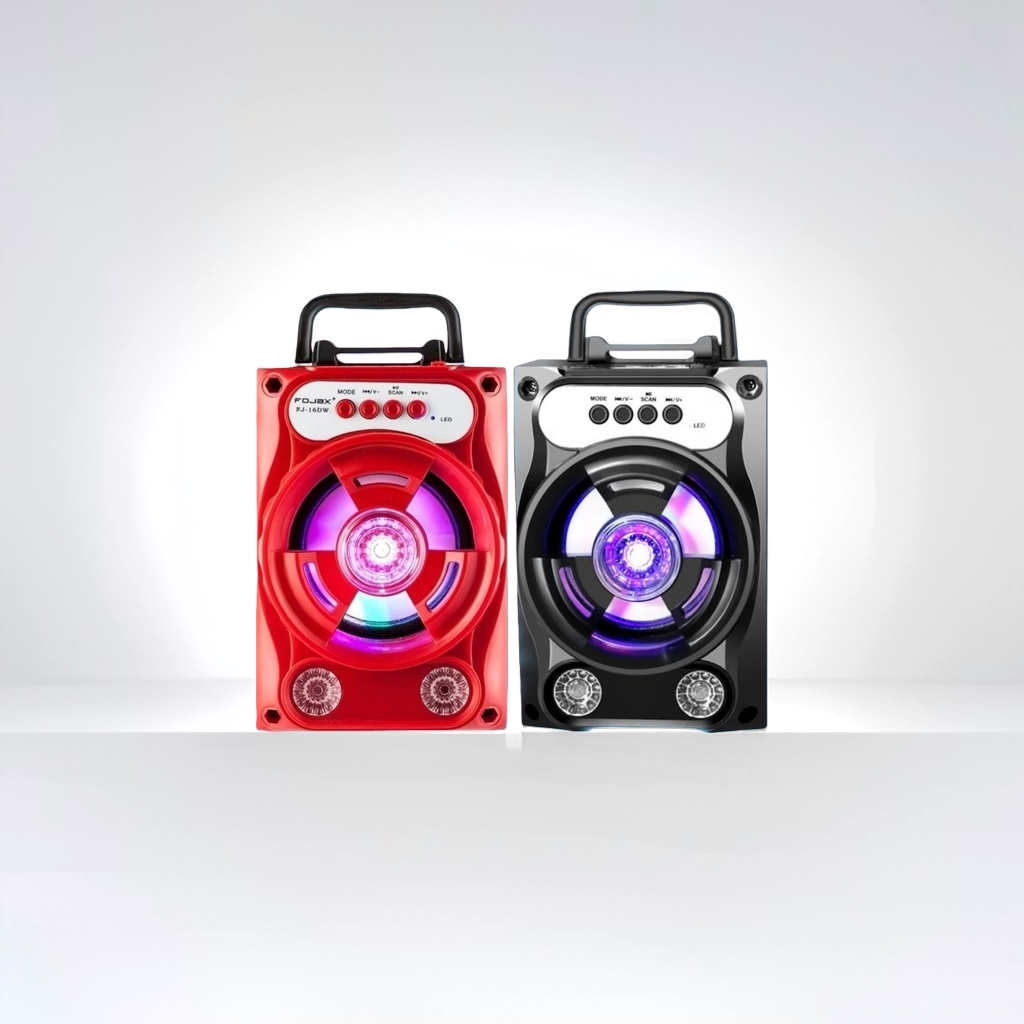红色黑色便携式蓝牙音箱 高音质低延迟户外家用