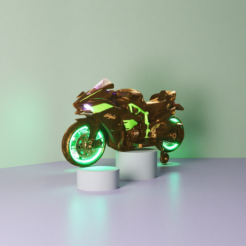 Black fluorescent green decorative motorcycle wheel luminous effect high-toughness TPU night riding safety accessories details Picture