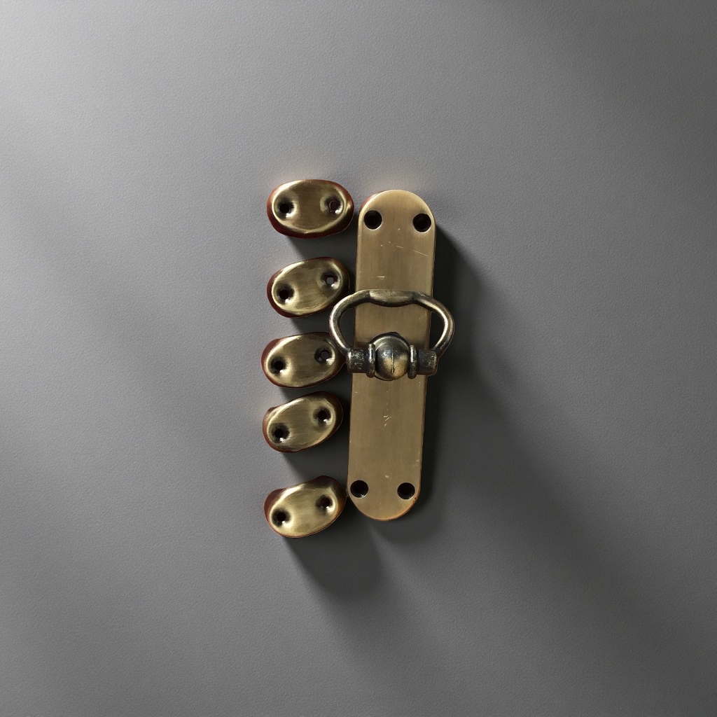 Hebilla de puerta de bronce para el hogar accesorios de hardware vintage tirador de puerta hebilla decorativa Specification image