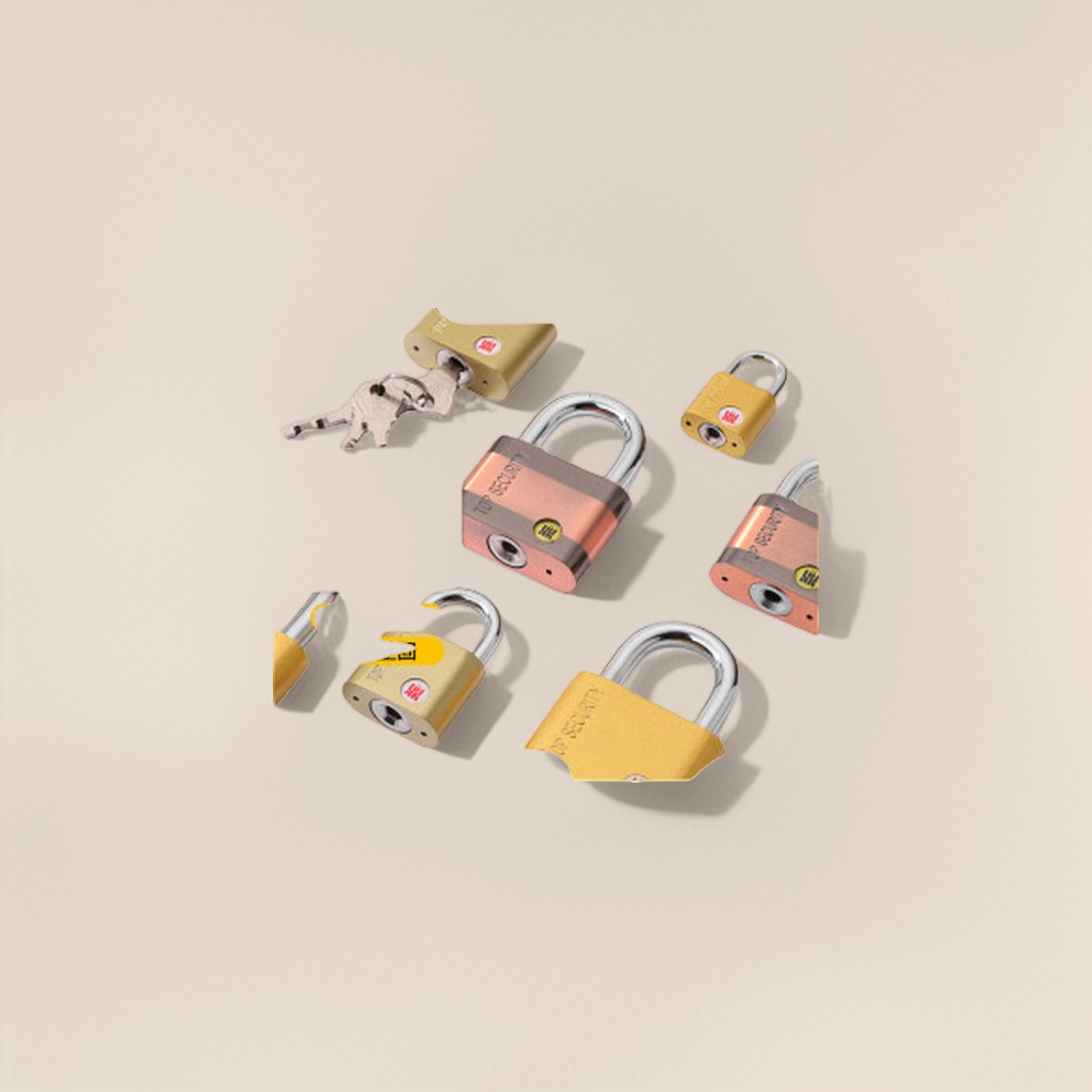 Golden padlock anti-theft copper core hanging lock, household warehouse door lock, 50mm lock body Specification image