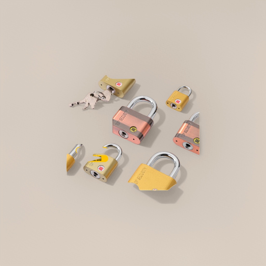 Golden padlock anti-theft copper core hanging lock, household warehouse door lock, 50mm lock body Application Scenario
