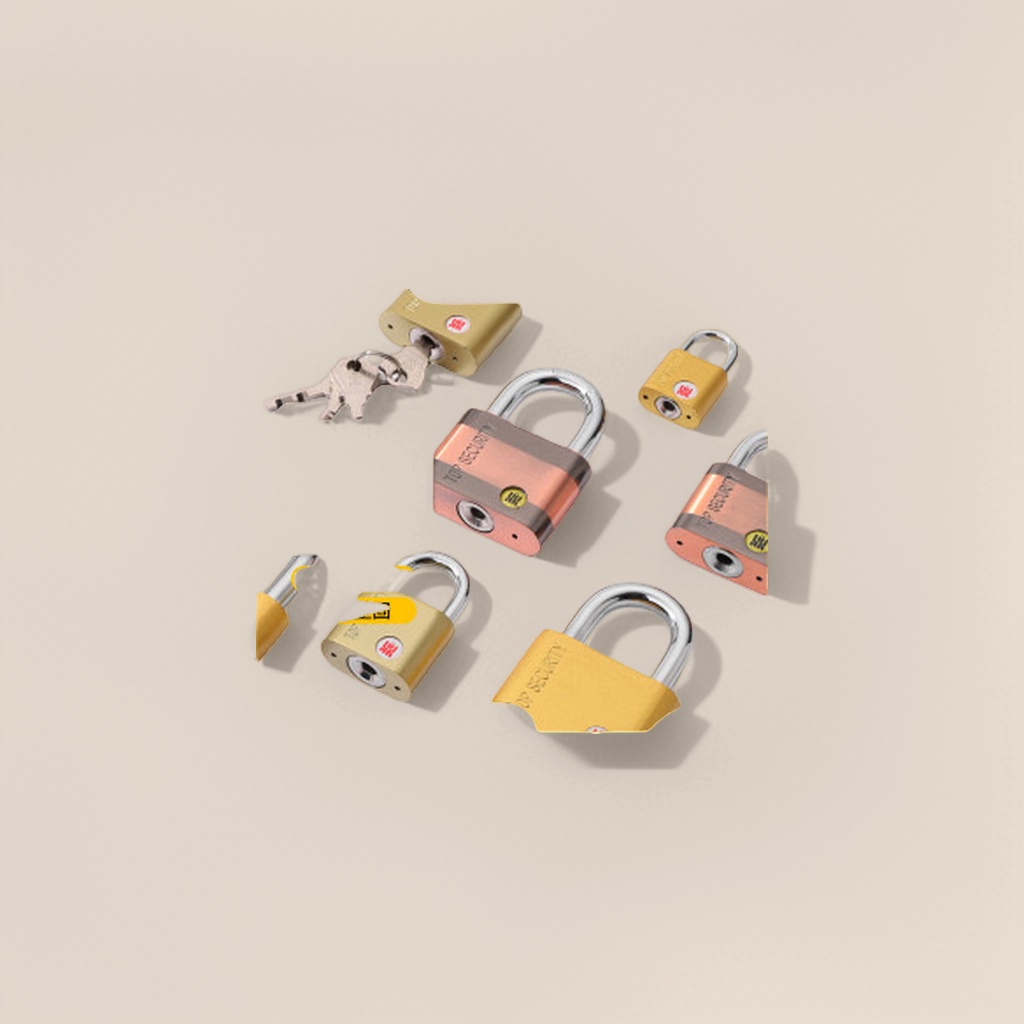 Golden copper-colored retro padlock, metallic texture anti-picking hanging lock, home and office anti-theft lock Application Scenario