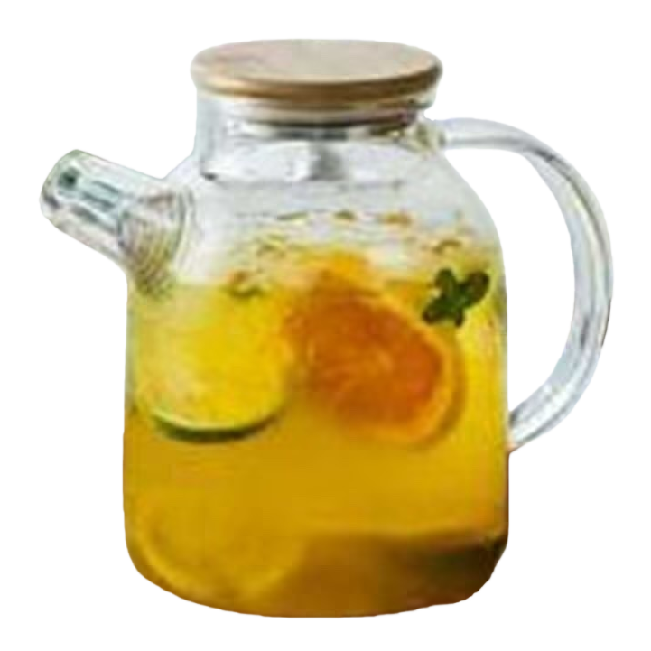 أبريق الشاي الزجاجي الشفاف مقاوم للحرارة والبورون العالي، ومقنّع الشاي بالسليكون Item Picture