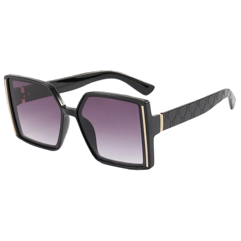 Black square sunglasses with metal frames are light, comfortable and essential for outdoor cycling Item Picture