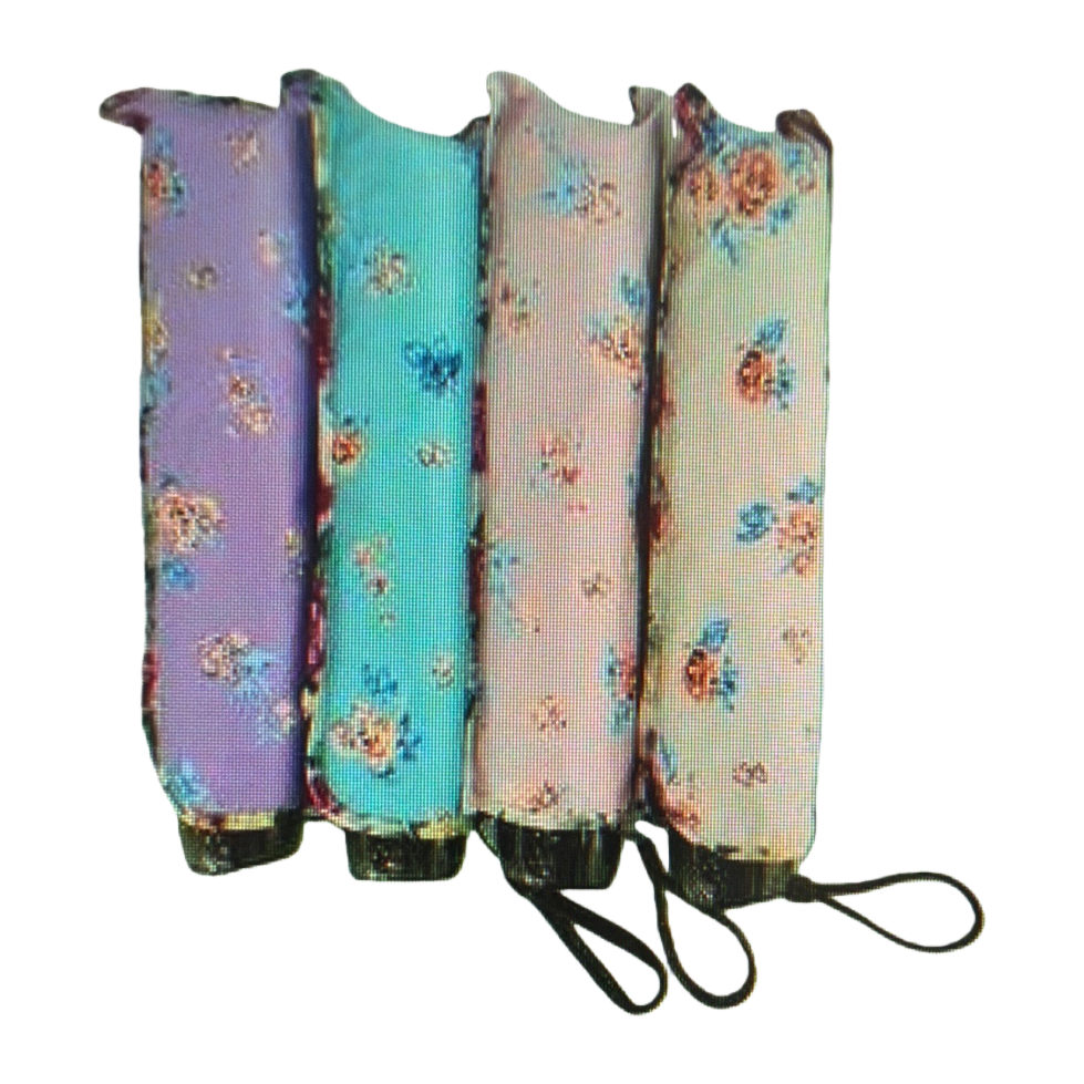 Color floral patrón paraguas plegable portátil protección solar sol y lluvia doble uso Item Picture