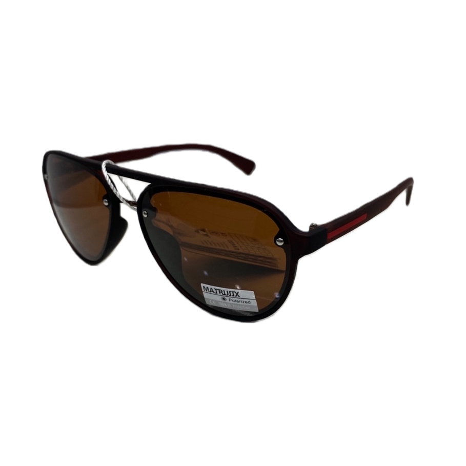 Dark brown pilot sunglasses with metal frames are lightweight and suitable for outdoor cycling Item Picture
