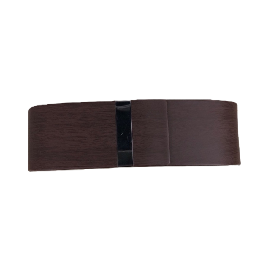 Dark brown wood-grain leather long, simple business retro style glasses case Item Picture