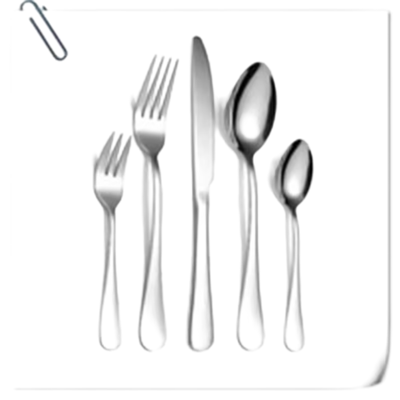 Silver tableware set, stainless steel household Western cuisine fork, spoon and knife four-piece set Item Picture