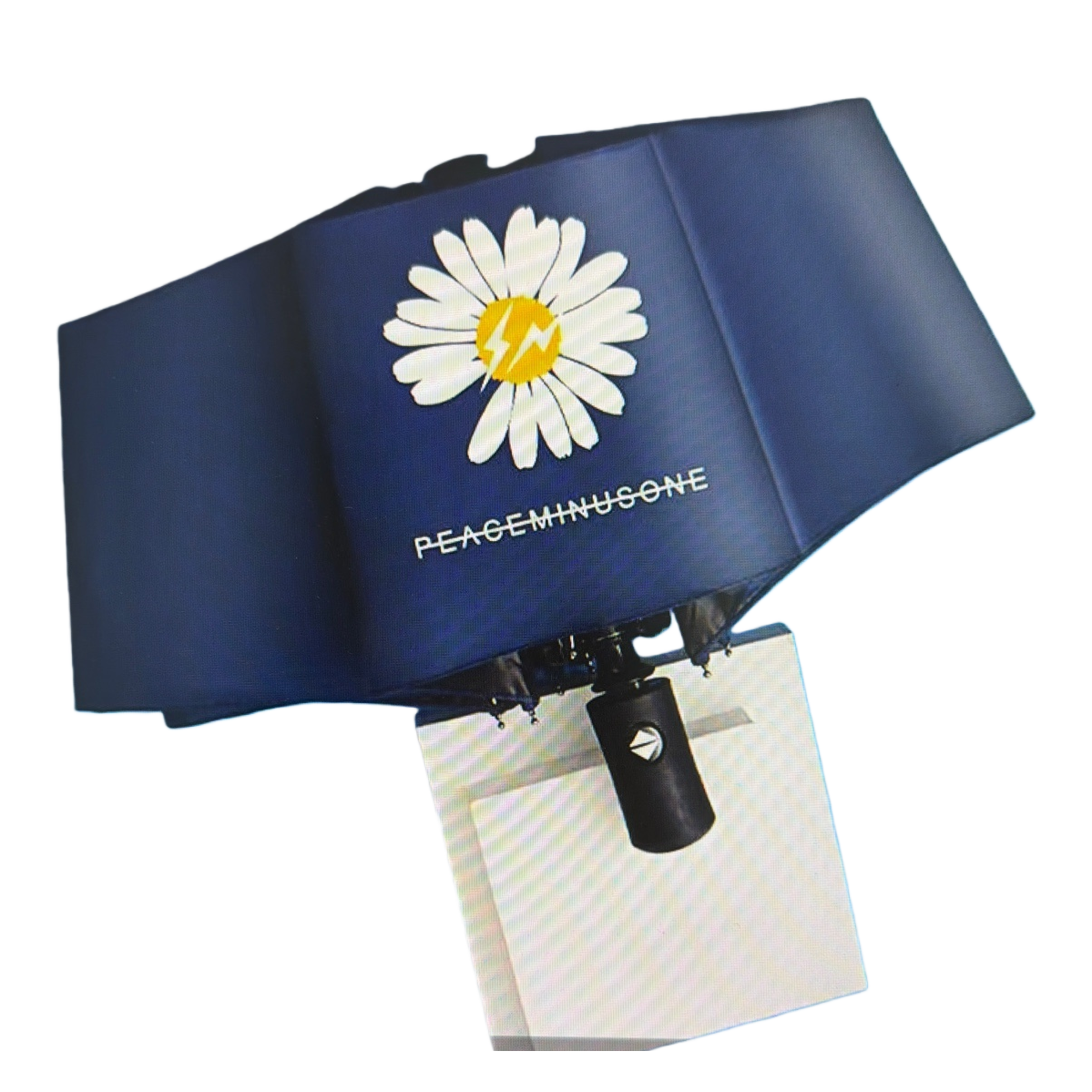 Azul oscuropeaceminusone daisyrelámpago estampado paraguas blancoparaguas con cara amarillocorazón daisy Item Picture