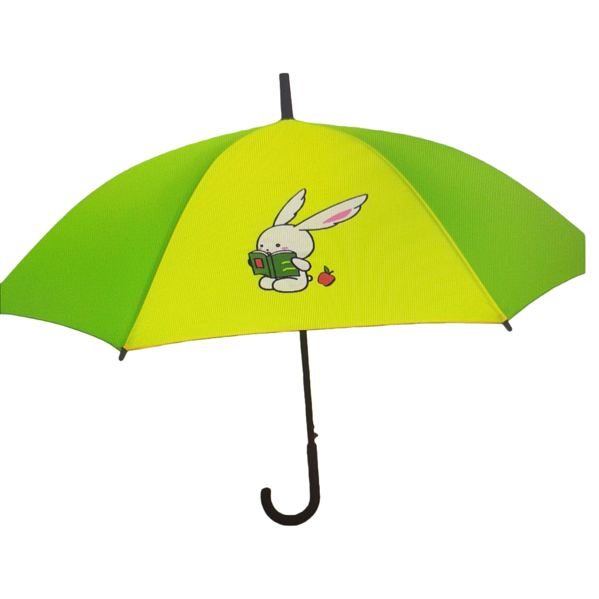 Verde amarillo conejo lectura libro patrón paraguas impermeable protección solar sol y lluvia doble uso Item Picture