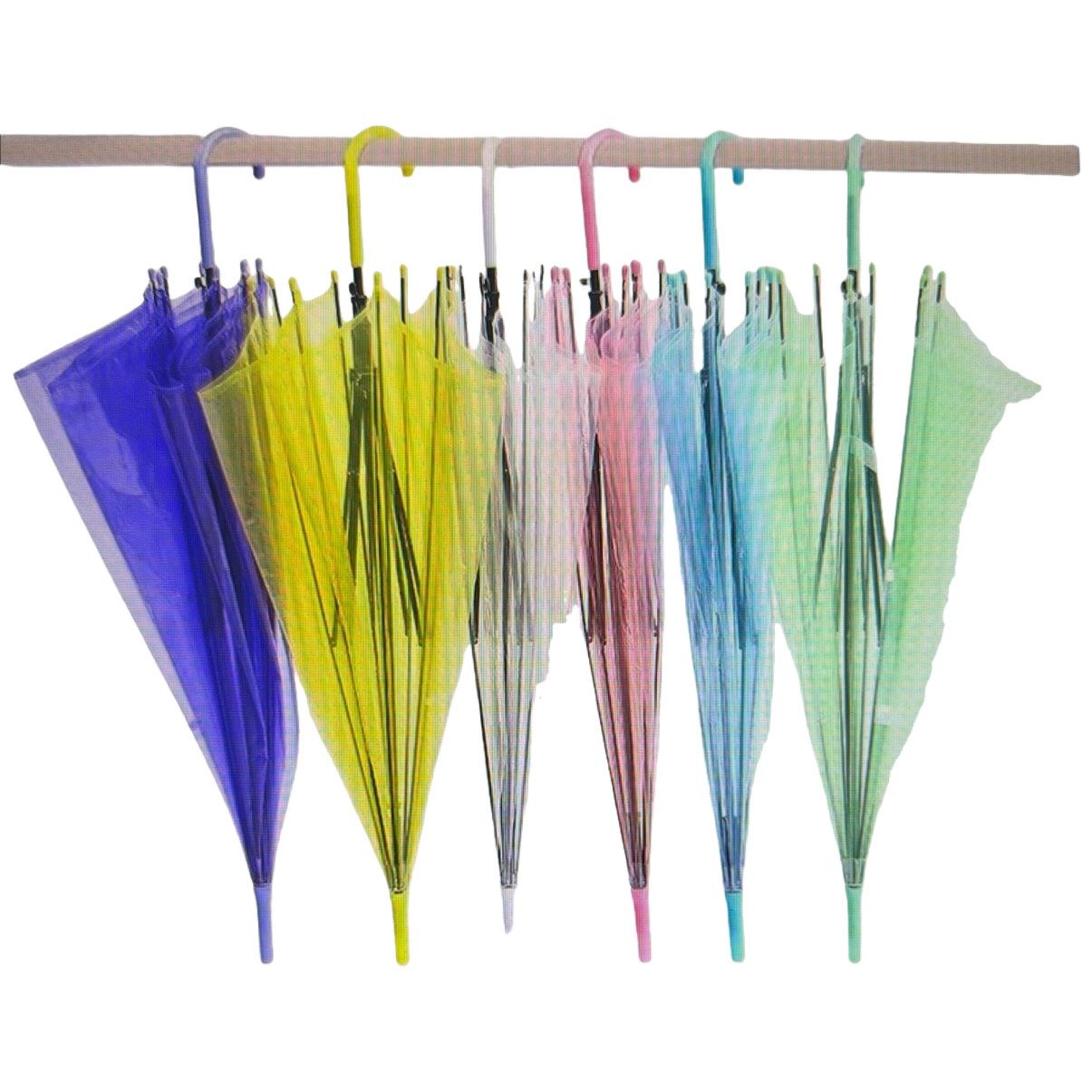 Multi-color transparent all-weather umbrella, UV protection, lightweight and foldable umbrella Item Picture