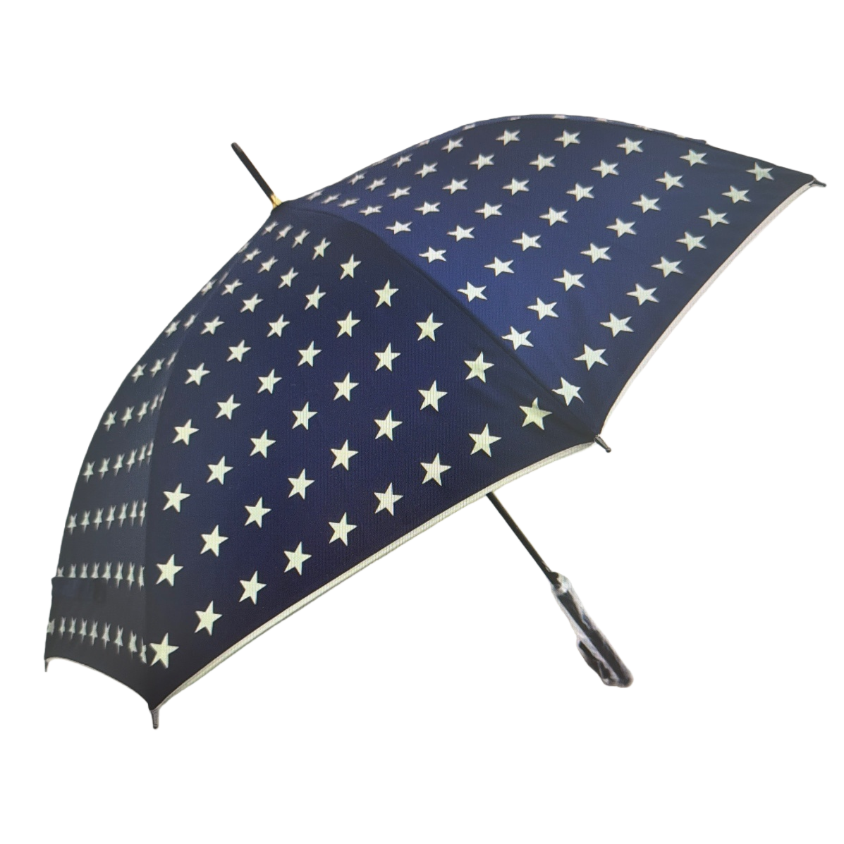 Azul oscuro estrella patrón soleado lluvia paraguas de doble uso impermeable protección solar ligero plegable Item Picture