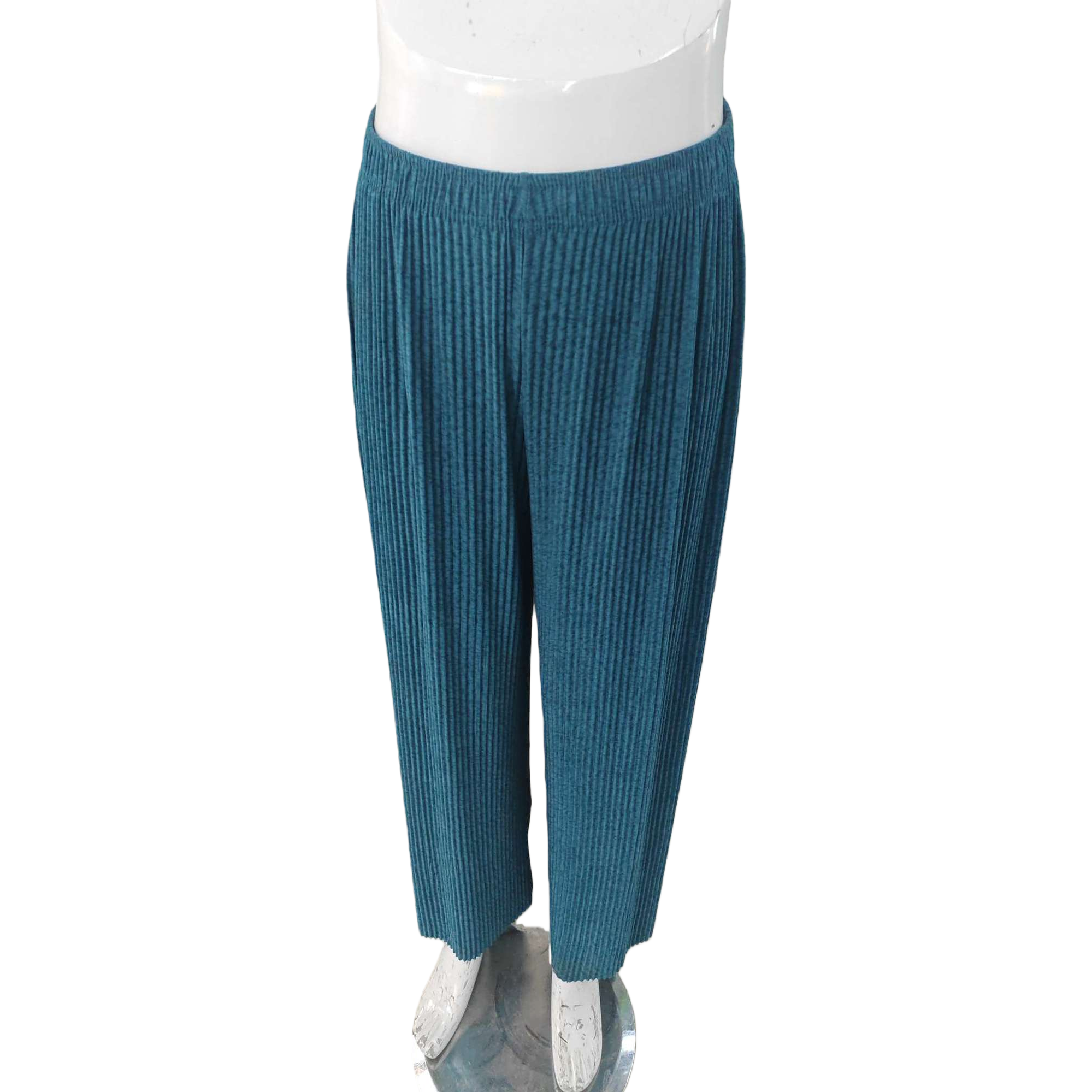 Azul rayas verticales cintura alta pierna ancha colgante slim casual versátil pantalones para mujeres Item Picture