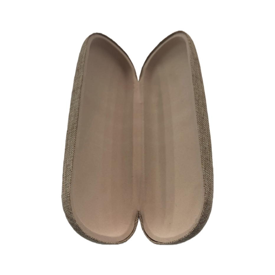 Beige fabric eyeglass case, portable soft shell scratch-resistant lens case, single-lens storage box Item Picture