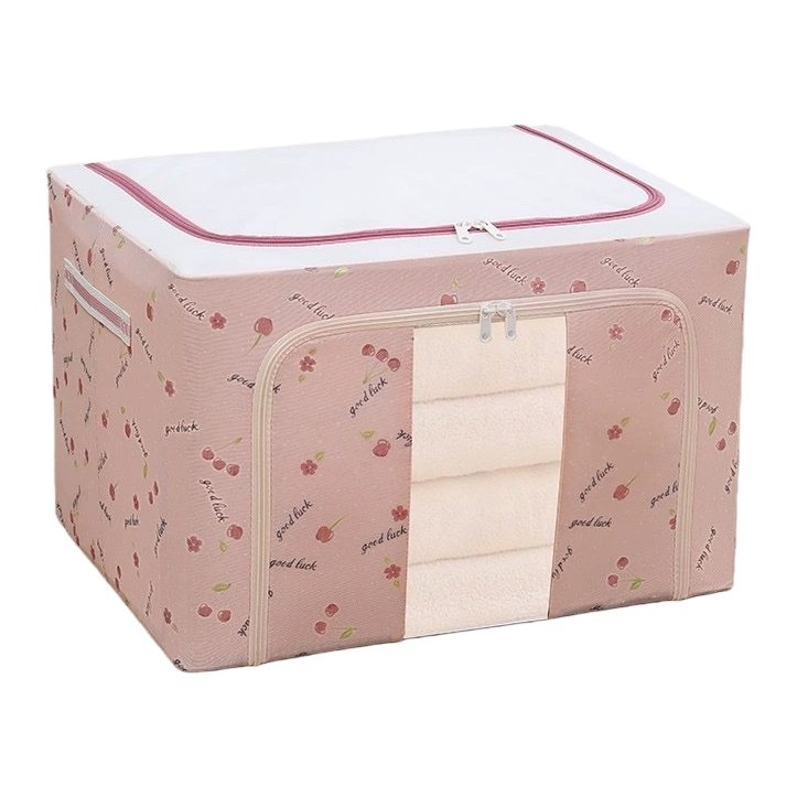 Patrón de cereza rosa caja de almacenamiento organizador de gran capacidad dormitorio sala de estar universal Item Picture