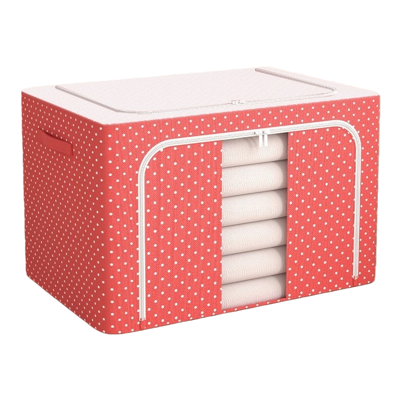 Red wave point oxford caja de almacenamiento de tela caja organizadora de polvo de gran capacidad para el hogar dormitorio sala de estar universal Item Picture
