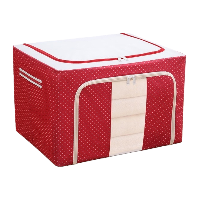 The red polka dot storage box is made of thickened PP material and has a large capacity. It can be stacked for household storage boxes Item Picture