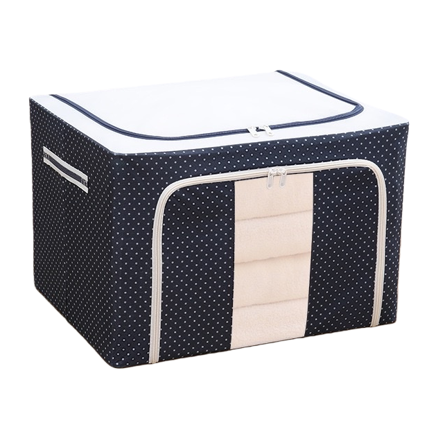 Black and white polka dot storage box, large-capacity organizing box, foldable storage box, home storage products Item Picture