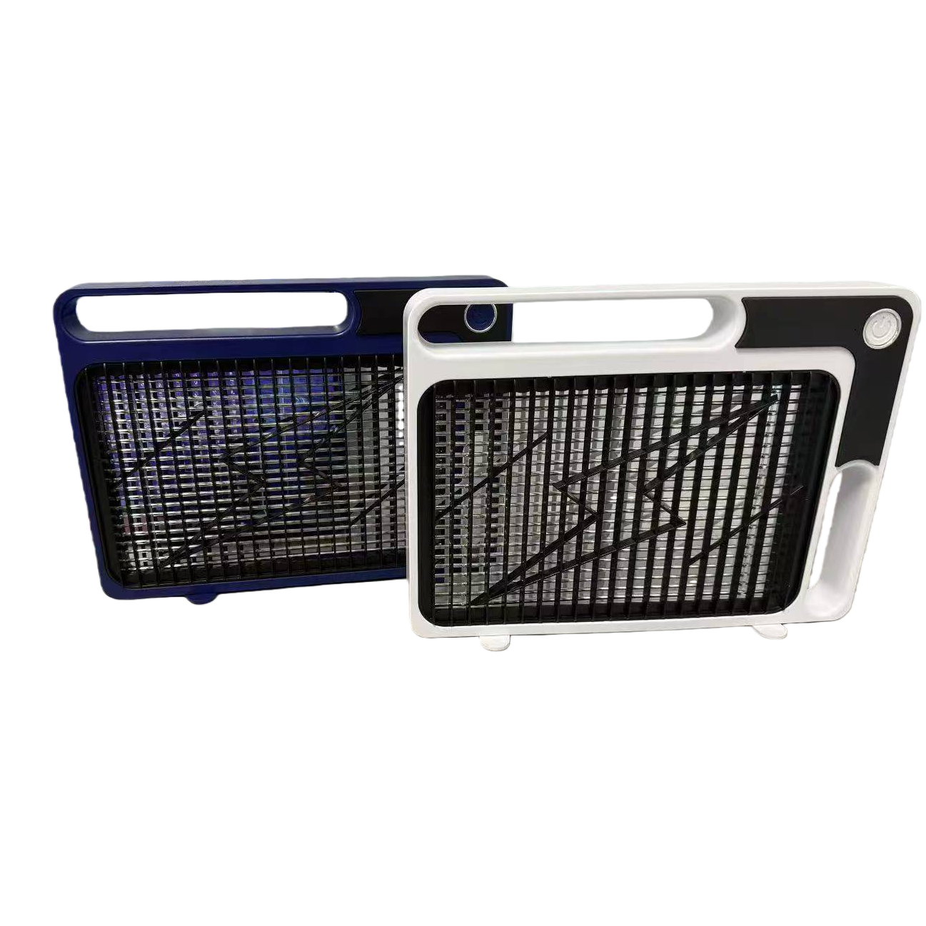 Blue and white electric mosquito swatter, rechargeable mosquito killer, double-sided high-voltage power grid Item Picture