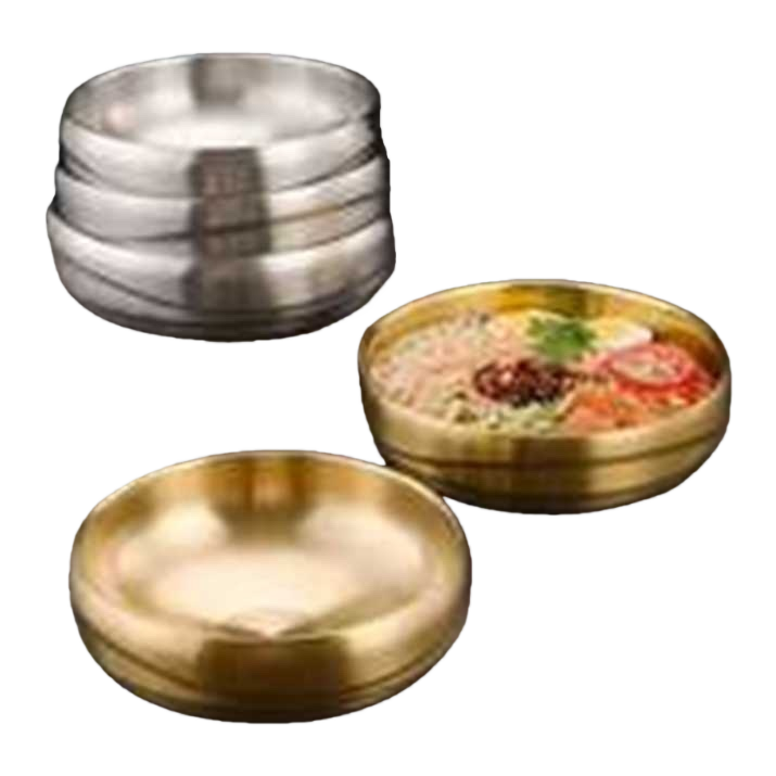 Oro acero inoxidable plato de pasta fría plato de pasta mezclado coreano antiescaldante engrosado gran capacidad Item Picture