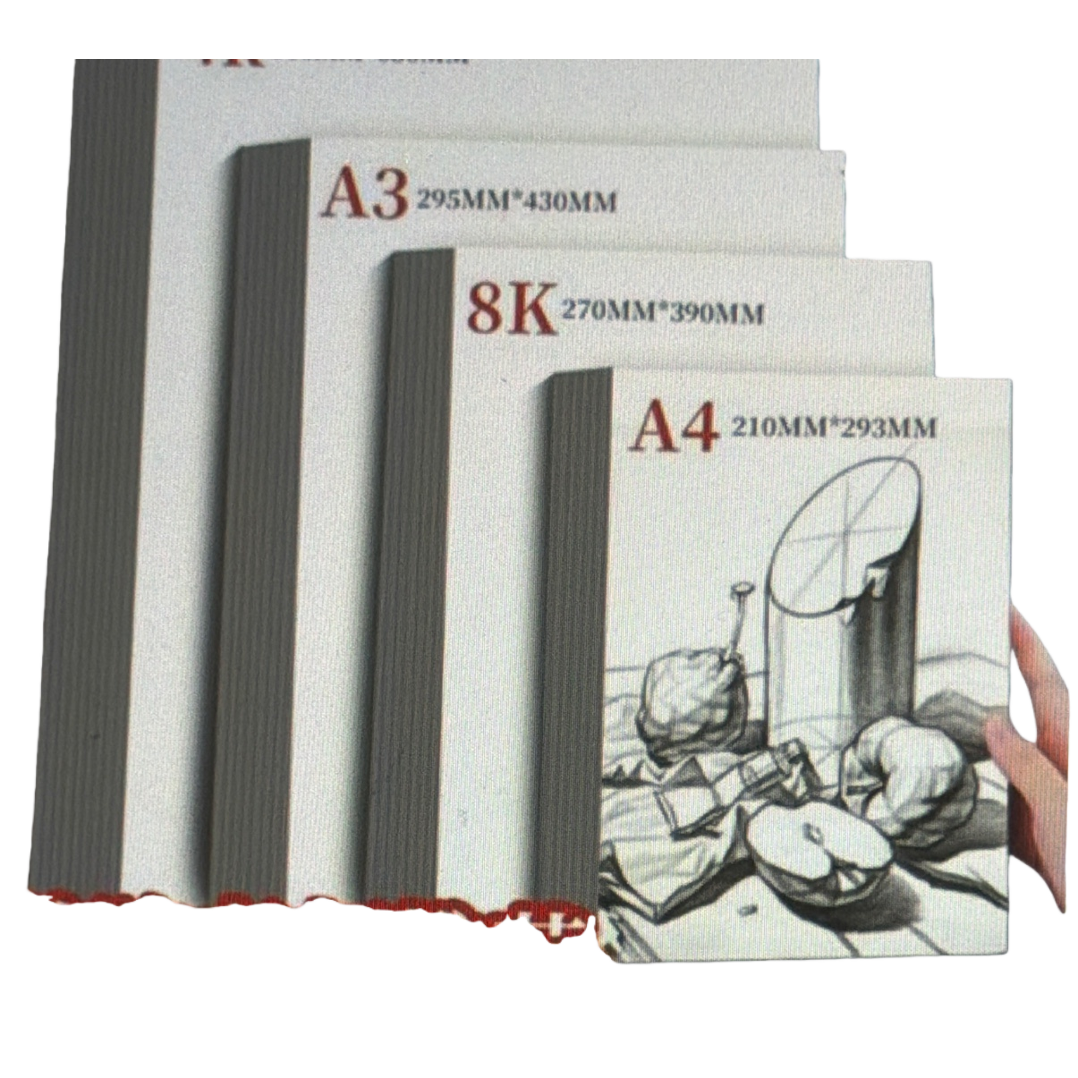 White drawing paper for still life sketches, available in 8K to 16K single sheets Item Picture