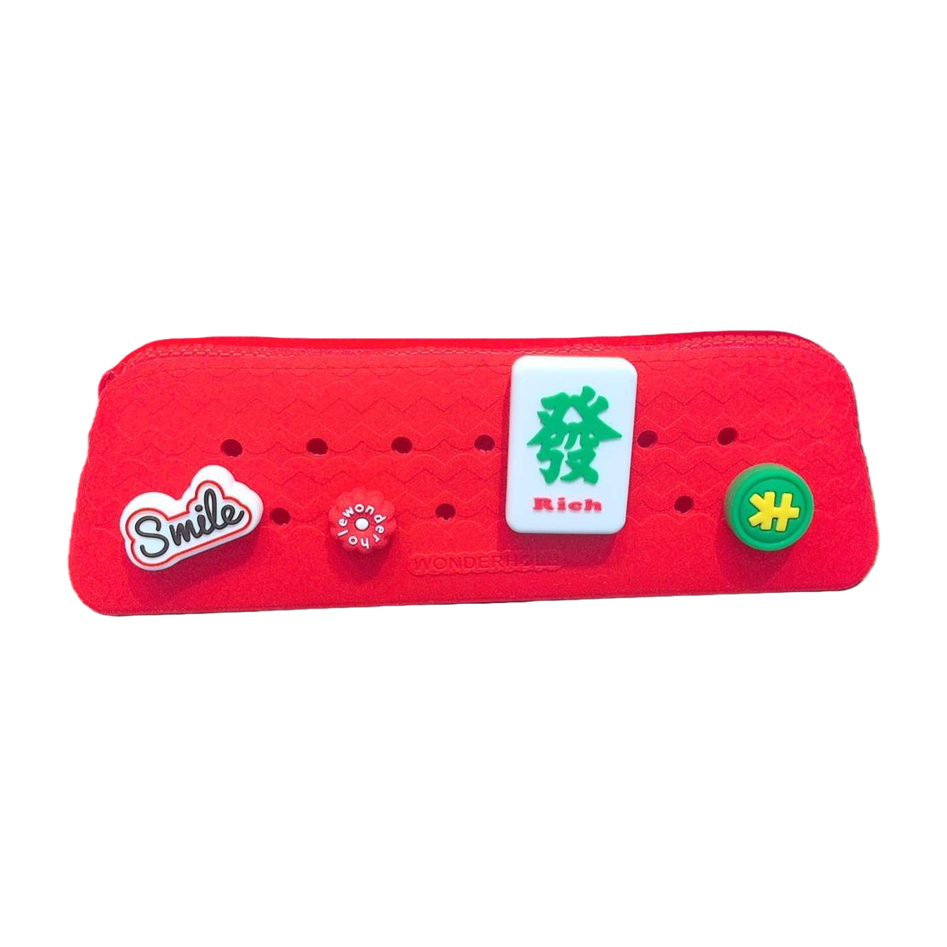 Red pencil case Smile cloud sticker wonder round sticker White Mahjong character card Rich green RMB symbol Item Picture