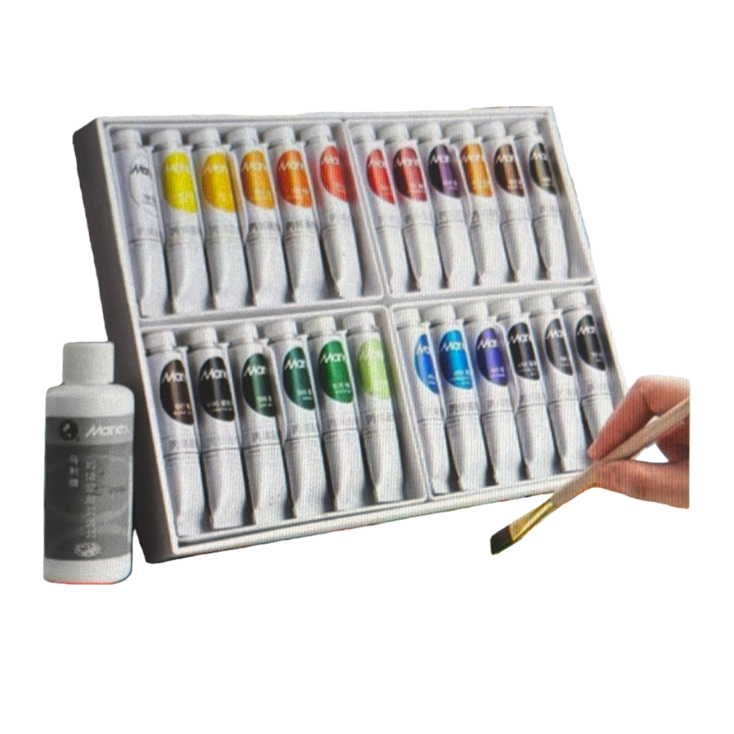 Colored paint tube set, 24-color watercolor acrylic oil paint, children and students' painting tools Item Picture