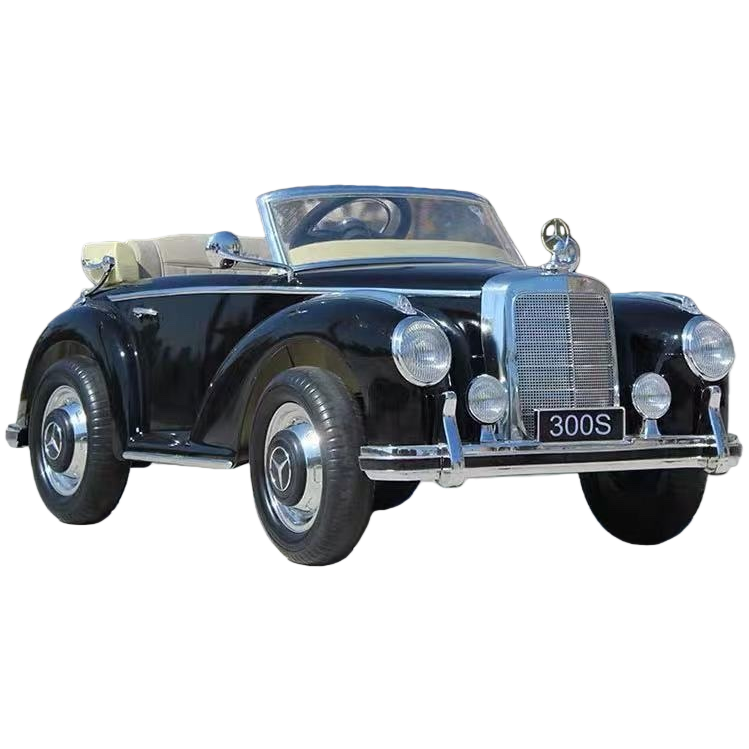 Black retro electric children's bike with an all-metal body and remote control driving is suitable for children aged 3 to 8 Item Picture