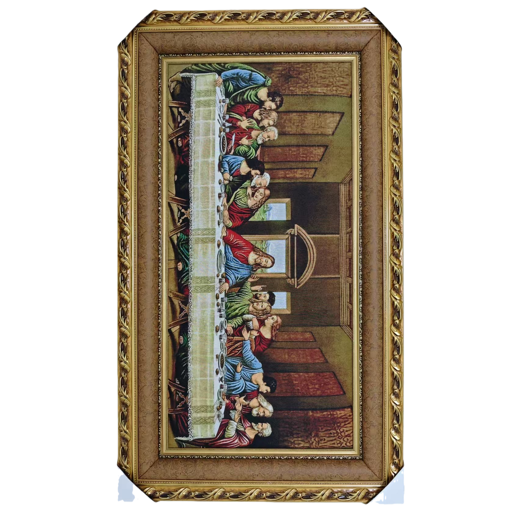 The golden carved picture frame, paired with the final dinner tapestry, decorates the living room and bedroom wall hanging artworks Item Picture