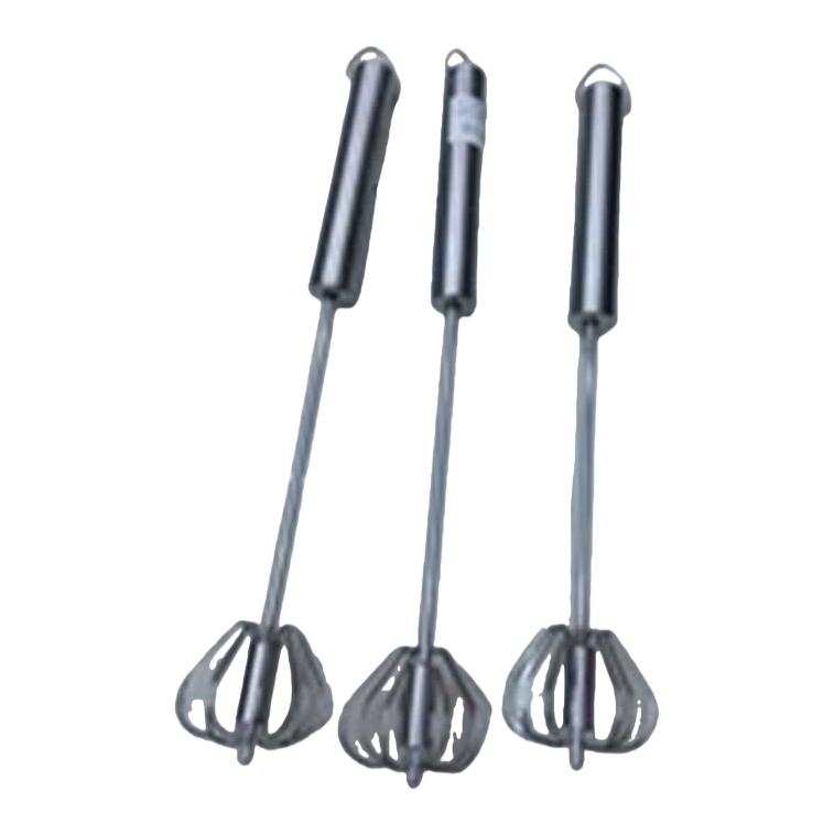 Silver stainless steel egg beater, manual mixer, kitchen baking tool Item Picture