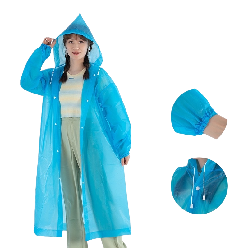 蓝色雨衣白底实物图