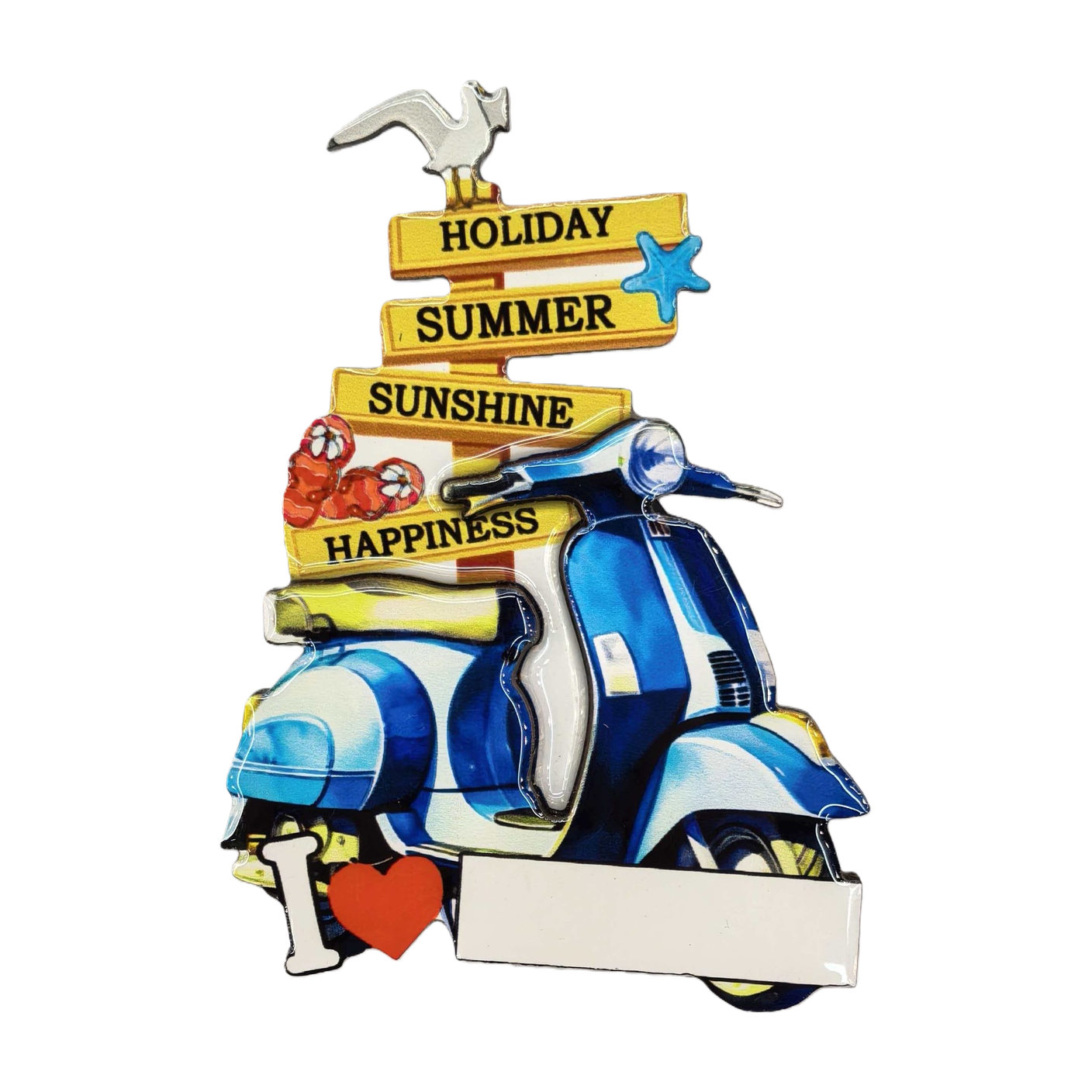 Blue scooter road sign decorative magnetic stickers for interior wall creative home decoration can be removed Item Picture