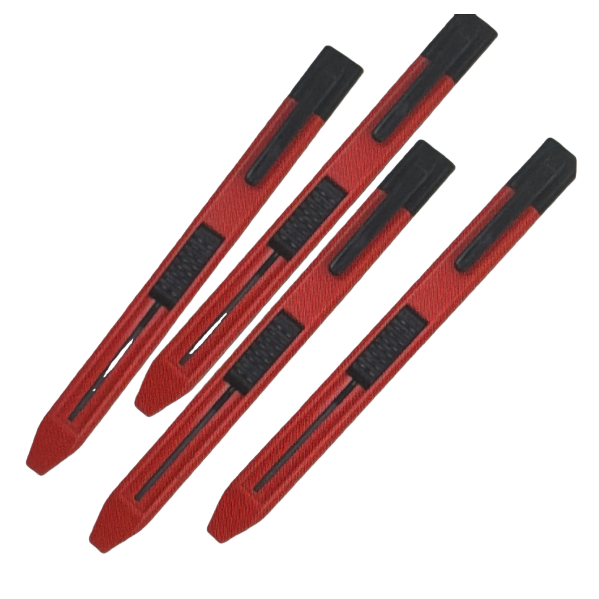 A four-piece gel pen with a red body and black handle Item Picture