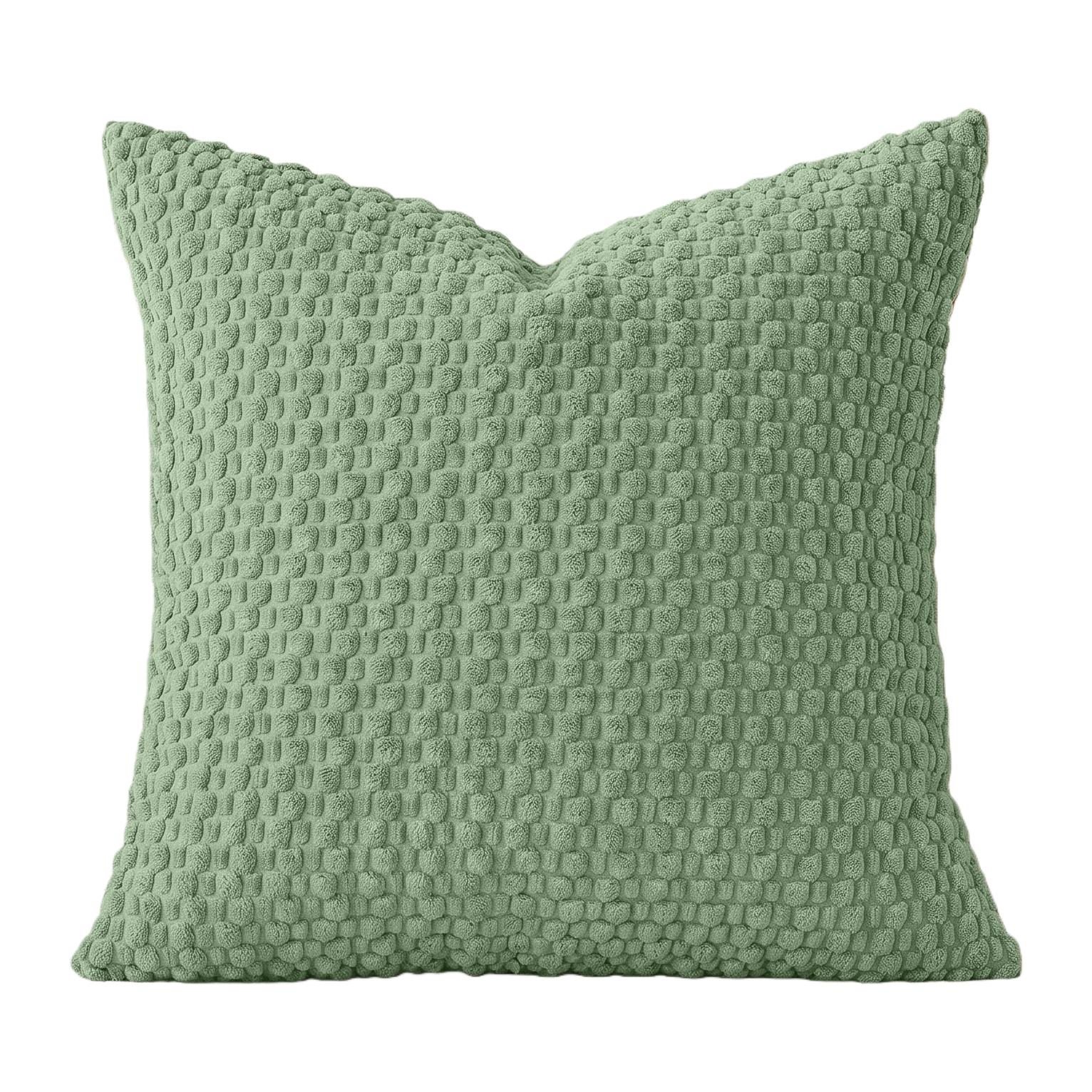 Green textured Nordic-style throw pillow, 45x45cm, cotton and linen material, for living room and bedroom decoration Item Picture