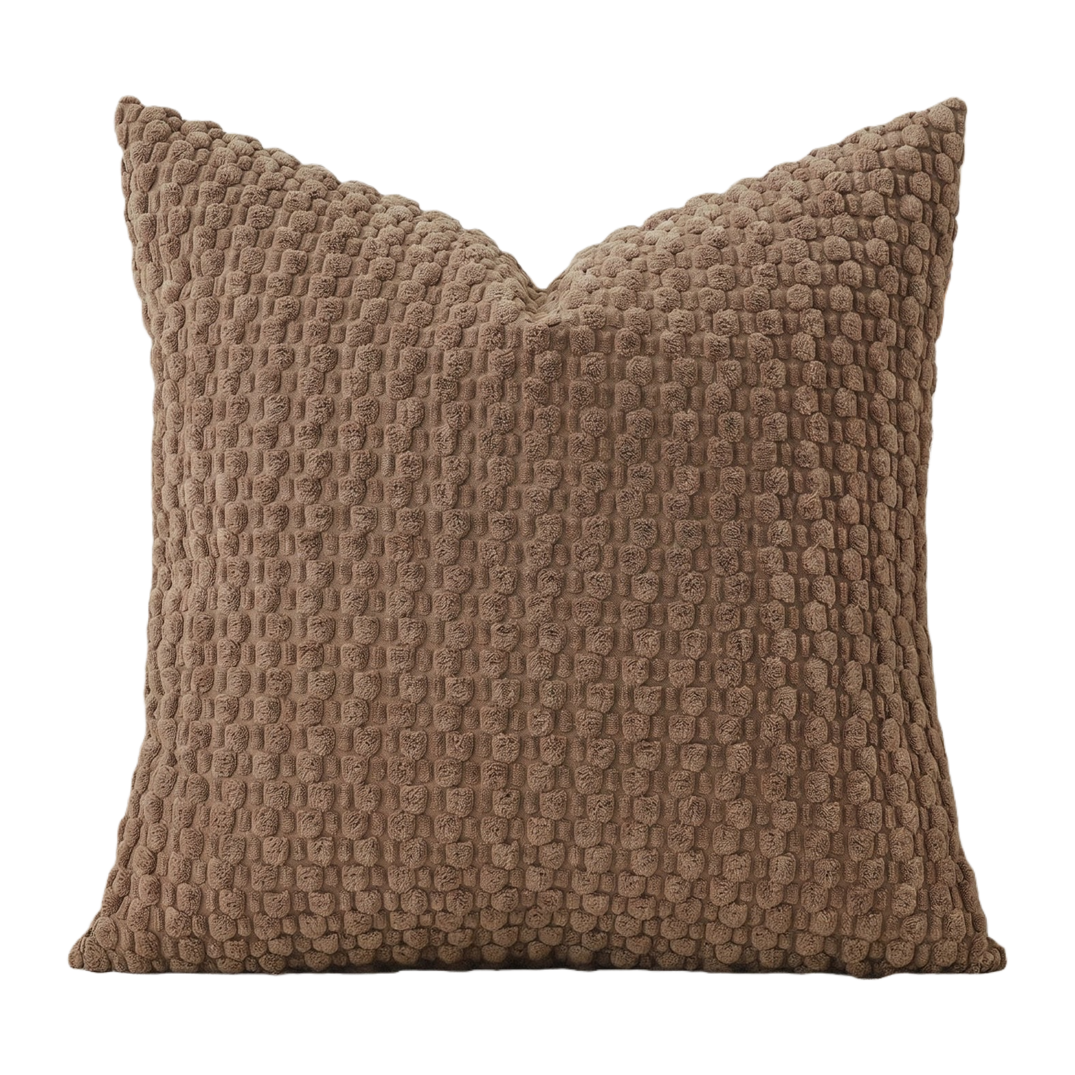 Brown textured Nordic-style throw pillow, 45x45cm, detachable and washable, made of cotton and linen Item Picture