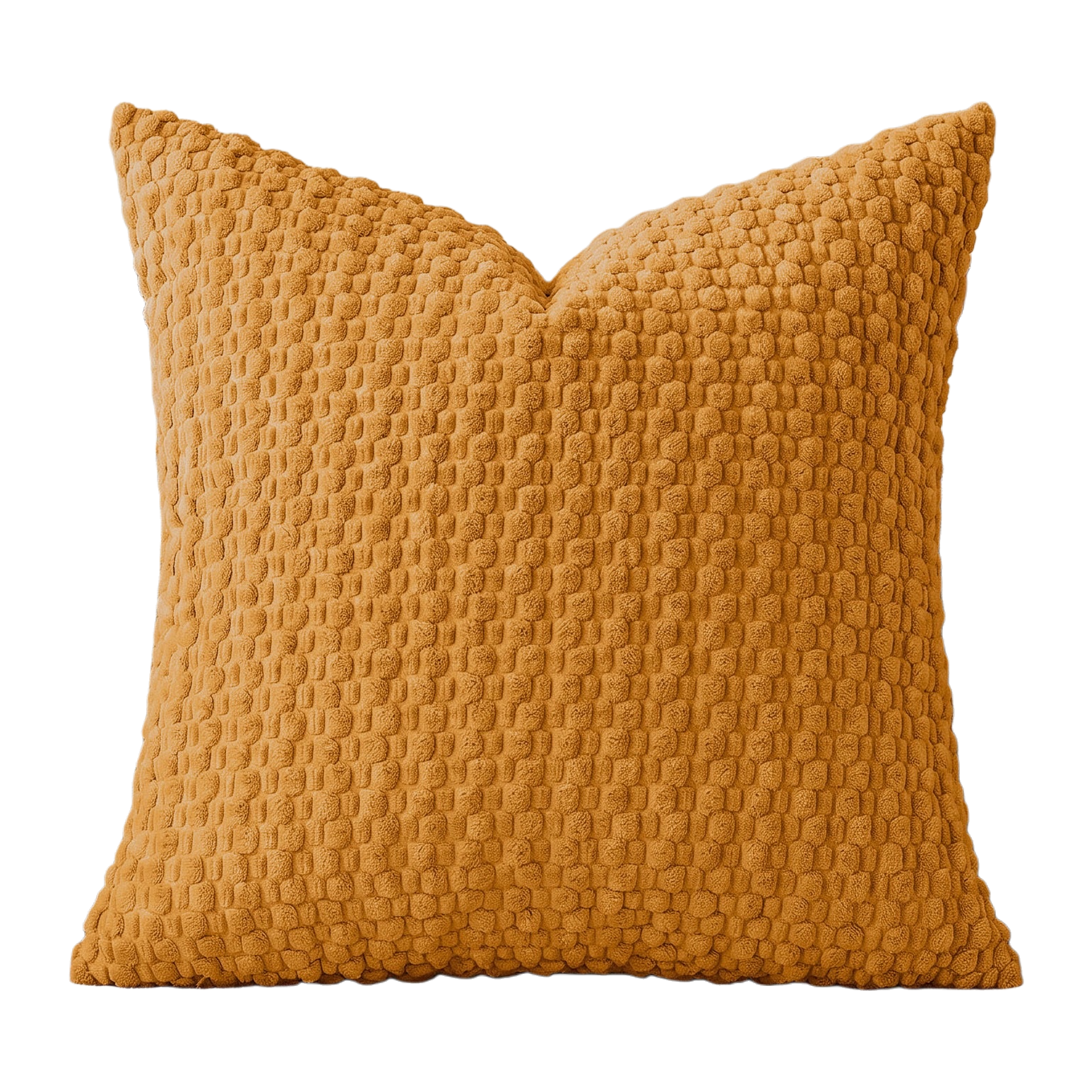 Orange-yellow textured Nordic-style throw pillow, 45x45cm, soft fabric pillow for living room and bedroom decoration Item Picture