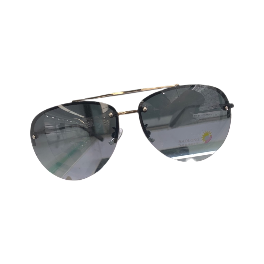 Black frame and golden eyebrow bridge sunglasses are fashionable and versatile, with UV protection and polarized light Item Picture