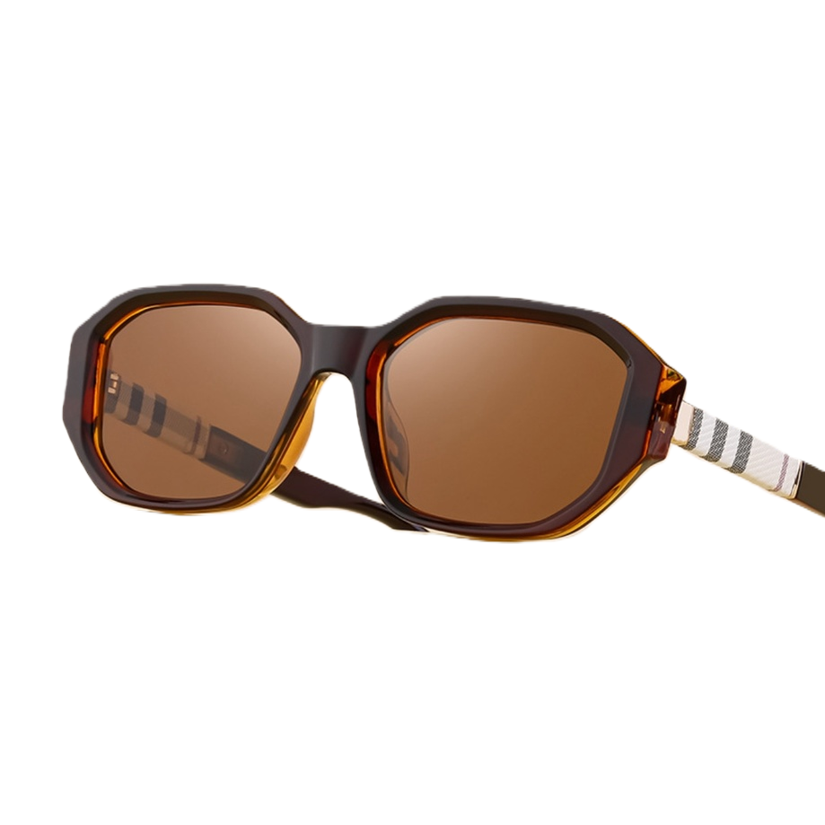 Brown gradient lens sunglasses, fashionable UV-resistant polarized sunglasses, suitable for both men and women Item Picture